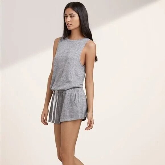 Aritzia Wilfred Free Heather Gray Izabel Jersey Knit Romper M - Picture 1 of 5
